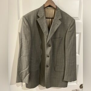 Lauren Ralph Lauren Super 110s Plaid Blazer Gray Size 44S